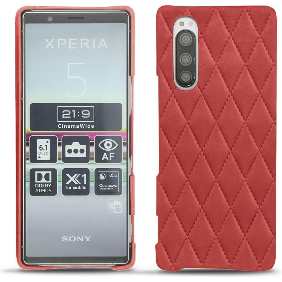 Noreve Lederschutzhülle (Sony Xperia 5), Smartphone Hülle, Rot