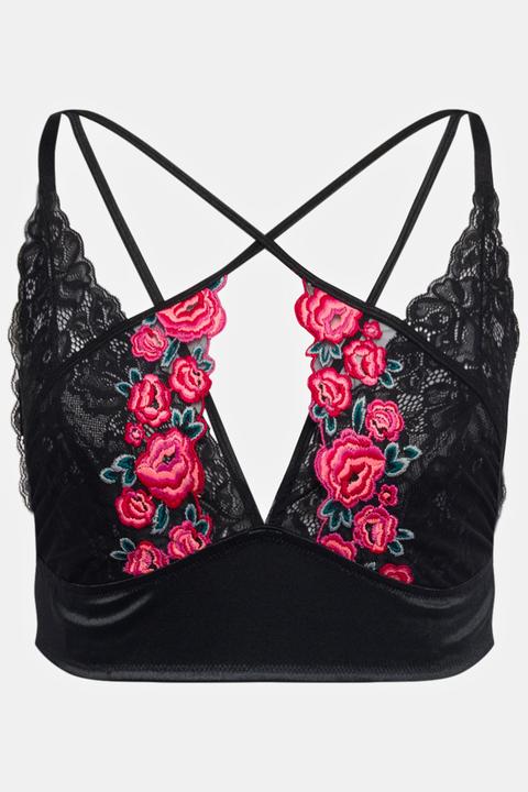 Actual product image Ulla Popken Embroidered pink bralette (54 B)