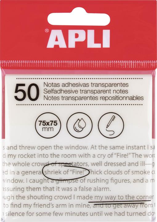 Immagine prodotto Apli Transparente Haftnotizen (75 x 75 mm)