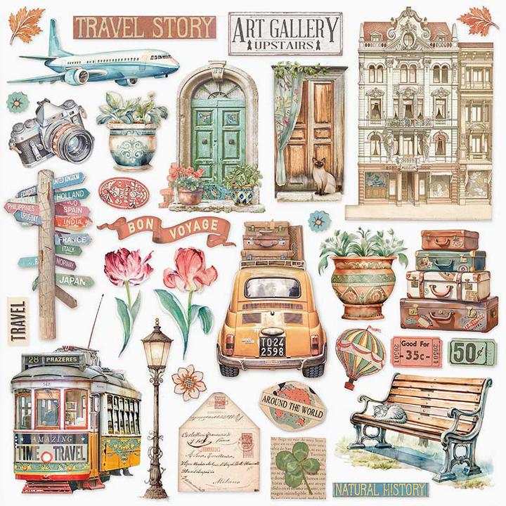 Image du produit Stamperia Bloc de scrapbooking "Art of Travelling" (Art du voyage) (190 g/m², 10 x)