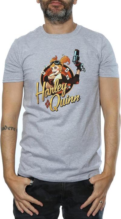 Actual product image Universal Textiles Mens Harley Quinn Badge Heather T-Shirt (XXL)