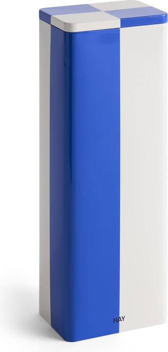 HAY - Tin Container Slim H29.5 cm - Blue & Off-White (15 cm, 9 l)