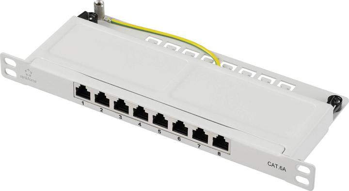 Produktbild Renkforce RF-4996630 8 Port Patch-Panel 254 mm (10") CAT 6a 0.5 HE Grau