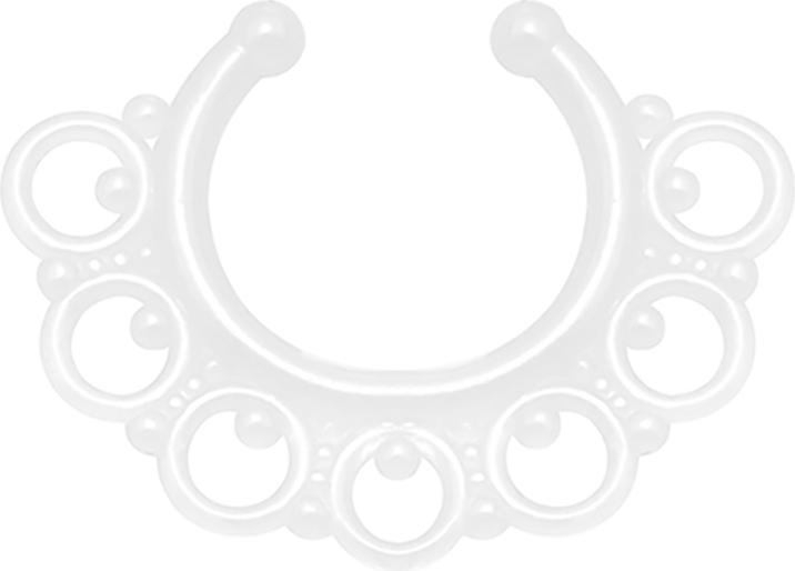 Immagine prodotto Star Piercing Fake Septum Tribal mit Kugeln transparent "Glow" (Materiale sintetico, senza ottone)