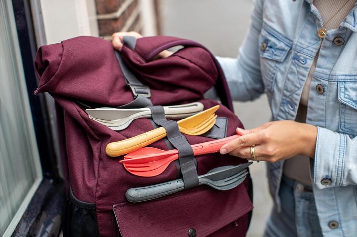 Actual product image Koziol Cutlery set to go Klikk 3 pieces, Red (3 Piece, Cutlery set)