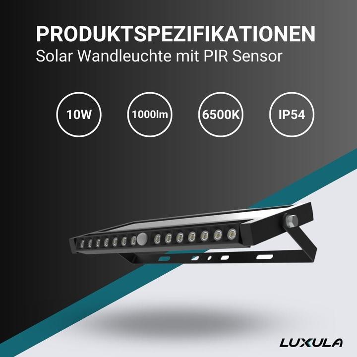 Produktbild Luxula Solar LED-Wandleuchte (1000 lm, IP54)