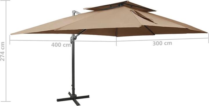 Immagine prodotto vidaXL freischwingender Sonnenschirm (3 m)