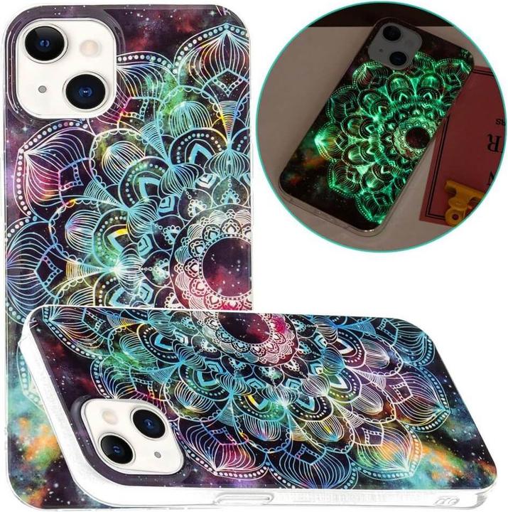 Actual product image Cover-Discount iPhone 15 - Glow-in-the-Dark Silicone Case Mandala (Apple iPhone 15)
