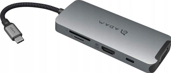 Adam Elements CASA A08 Multi-Function Hub 8in1, grey (USB-B, 8 Ports)