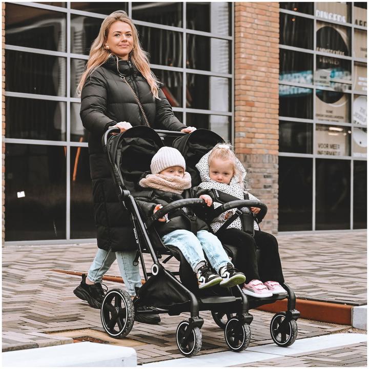 Productafbeelding Deryan Luxury XP Twin Buggy XL - Doppelbuggy - Duobuggy - Kompakt leicht - schwarz