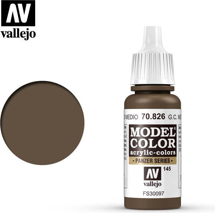 Vallejo Colore del modello - Mimetica tedesca marrone medio (70.826) (Mimetica tedesca marrone medio, 17 ml)