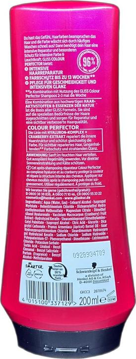 Image du produit Schwarzkopf 200ml Gliss Rinçage Couleur Protection&Brillance (200 ml)