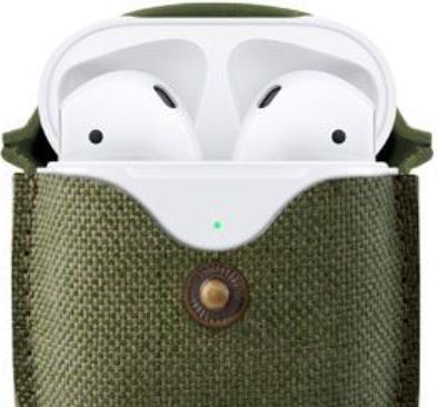 Produktbild TwelveSouth AirSnap Stofftasche für AirPods Olive Green (Kopfhörer Tasche)