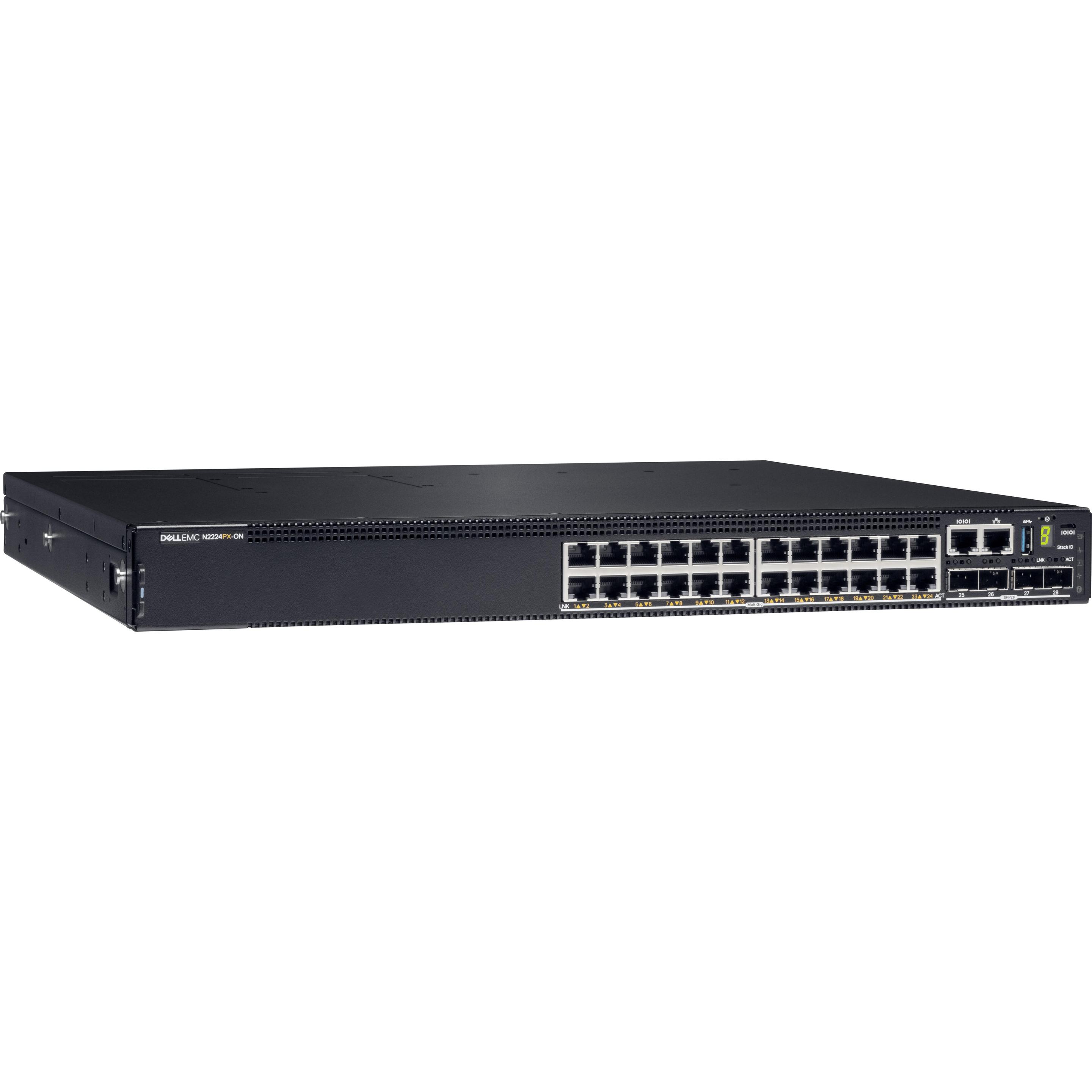 Dell EMC PowerSwitch N2200-ON Series N2224PX-ON (28 Ports), Netzwerk Switch, Schwarz