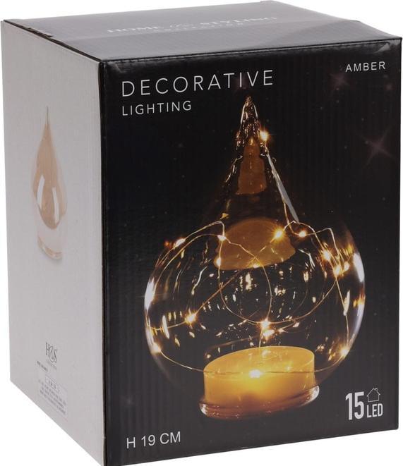 Koopman LED table lamp - drop shape - 15 LEDs warm white - approx. 19 cm