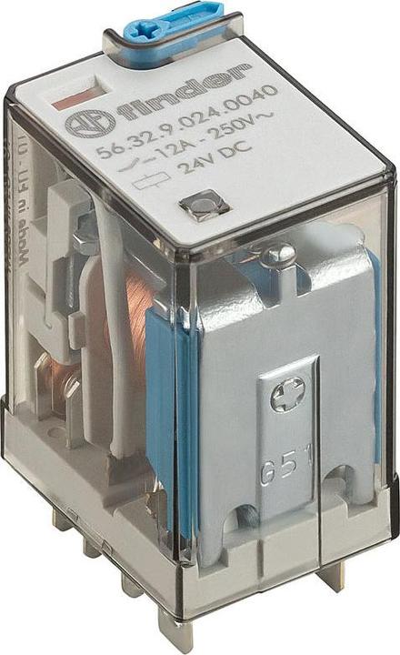 Actual product image Finder DPDT 12A mini plug-in relay, 12Vdc coil