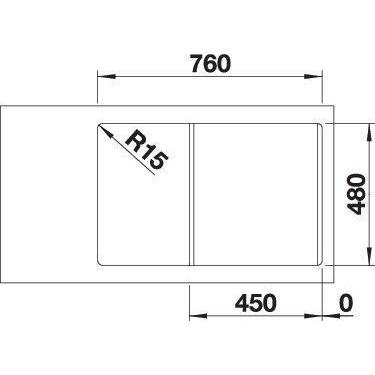 Thumbnail - Blanco, Spülbecken, LEGRA 45 S (Einbauspüle, 78 cm, 50 cm)