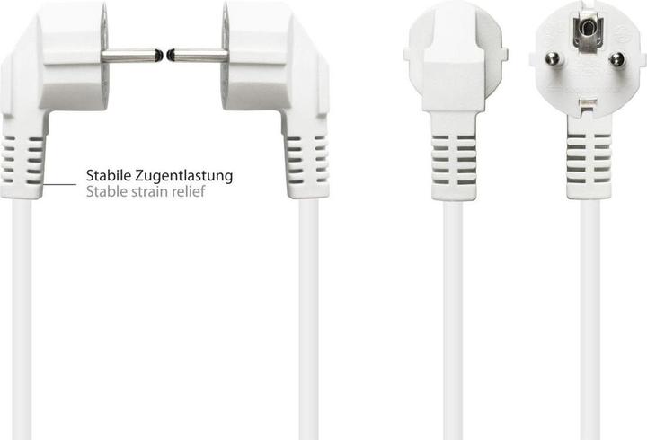 Image du produit Varia Netzkabel Schutzkontakt-Stecker Typ EF an abisolierte Enden, wei, 1,00 mm, 3 m (3 m)