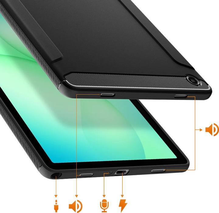 Actual product image Spigen - Rugged Armor - Samsung Galaxy Tab A11 Plus - Matte Black (Samsung Galaxy Tab A11)