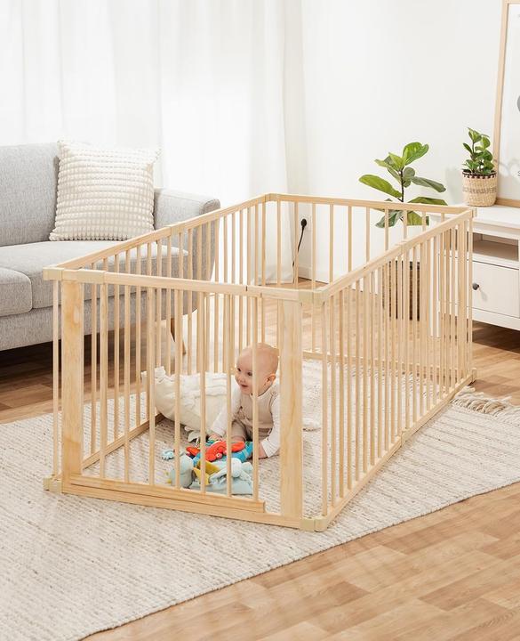 Produktbild Dibea Laufgitter aus Fichtenholz mit Tür (6 Elemente) (90 cm, Fichte)