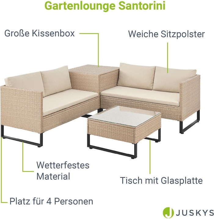 Actual product image Juskys Polyrattan Lounge