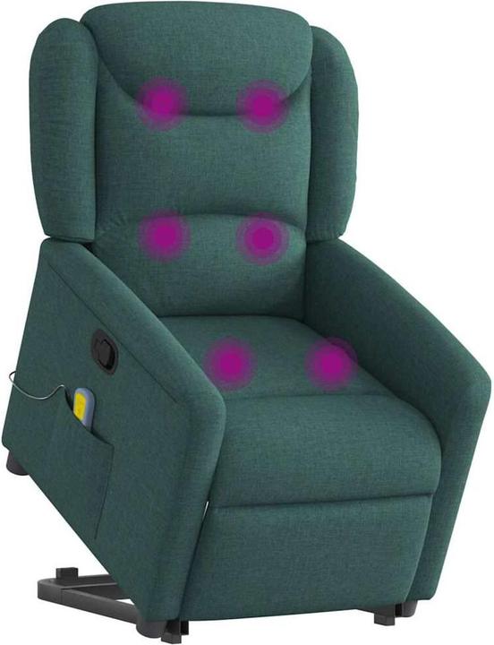 Immagine prodotto VidaXL Poltrona massaggiante con ausilio stand-up in tessuto verde scuro