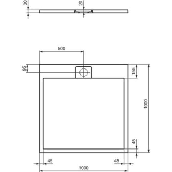 Thumbnail - Ideal Standard, Duschwanne, Ultra Flat S i.life Quadrat-Brausewanne, 1000x1000x30mm, T5234