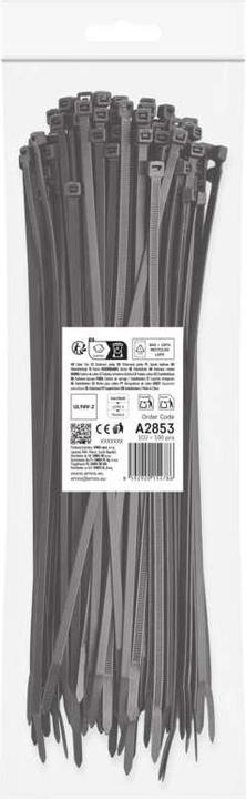 Produktbild Emos Kabelbinder 300×4,8, schwarz, 100 Stk (300 mm, 100 Stk.)