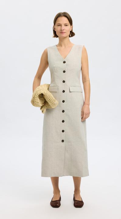 Image du produit Selected Ärmelloses Kleid aus Leinengemisch (36)