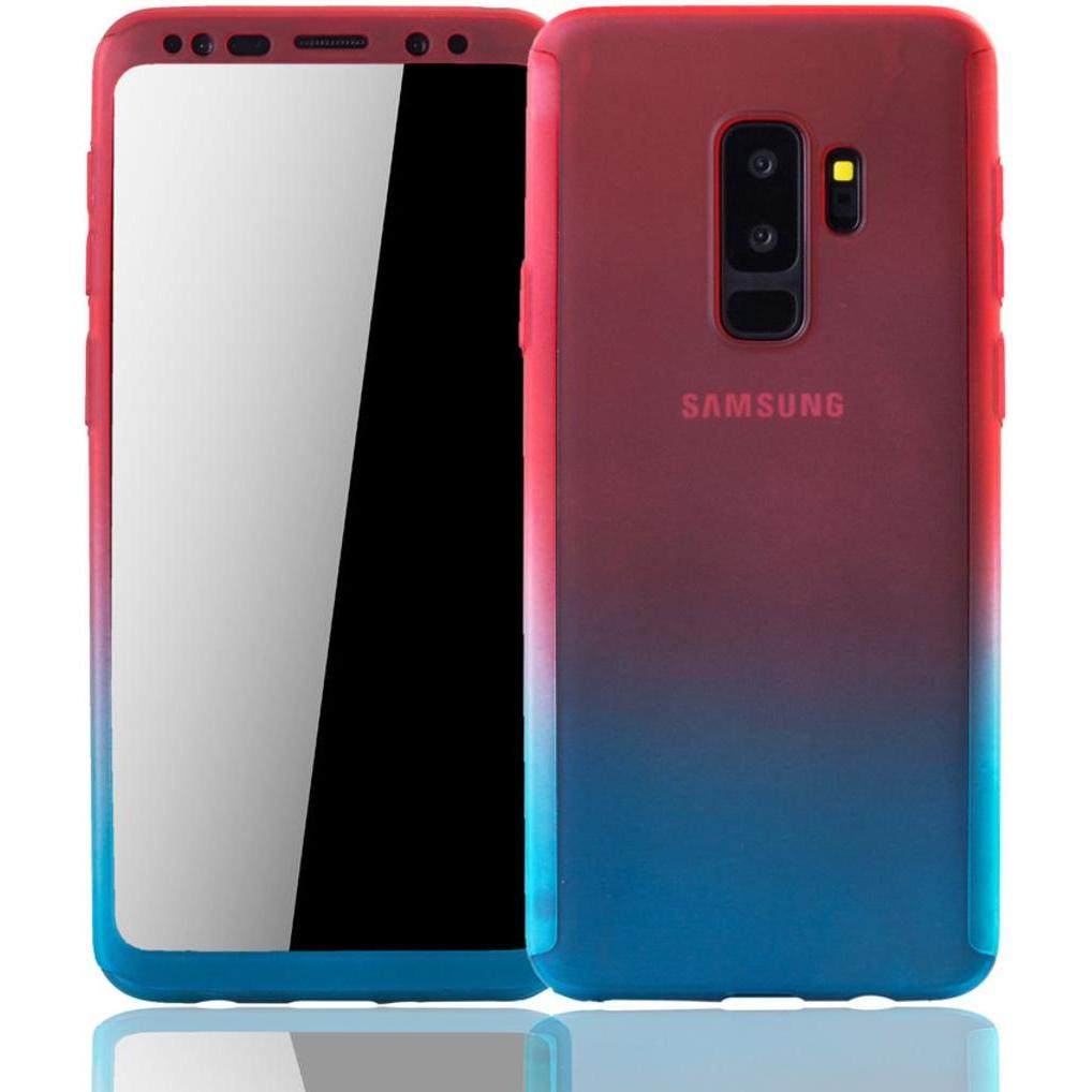 König Design Hülle Handy Schutz für Samsung Galaxy S9 Plus Full Case Cover Displayschutz Blau (Samsung Galaxy S9+), Smar...