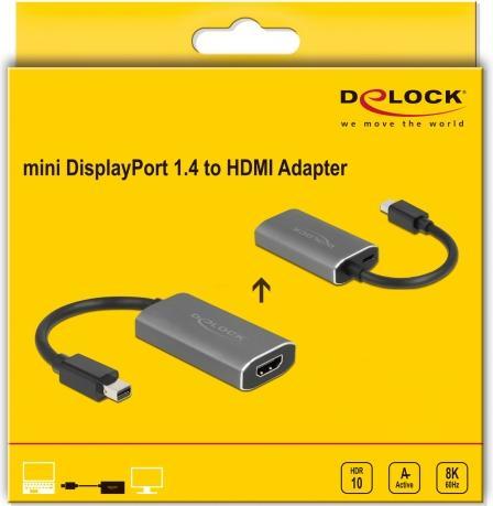 Produktbild Delock Adapter 8K 60Hz Mini-DisplayPort - HDMI-A (Mini DP, HDMI, 16.50 cm)