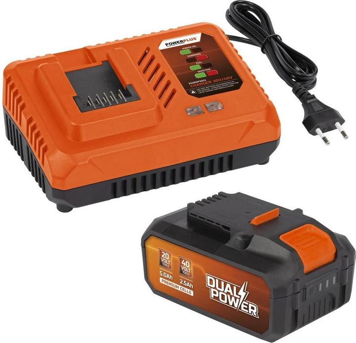 Battery charger, 2x20 V battery