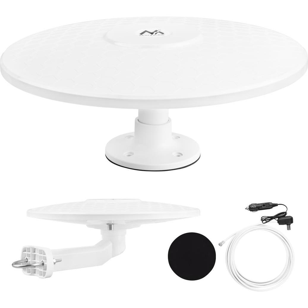 Maclean ANTENA WIELOKIERUNKOWADVB-T/T2 HEVC AKTYWNA CAMPER 12V MCTV-103 (DVB-T / -T2), Parabola + Antenna, Bianco