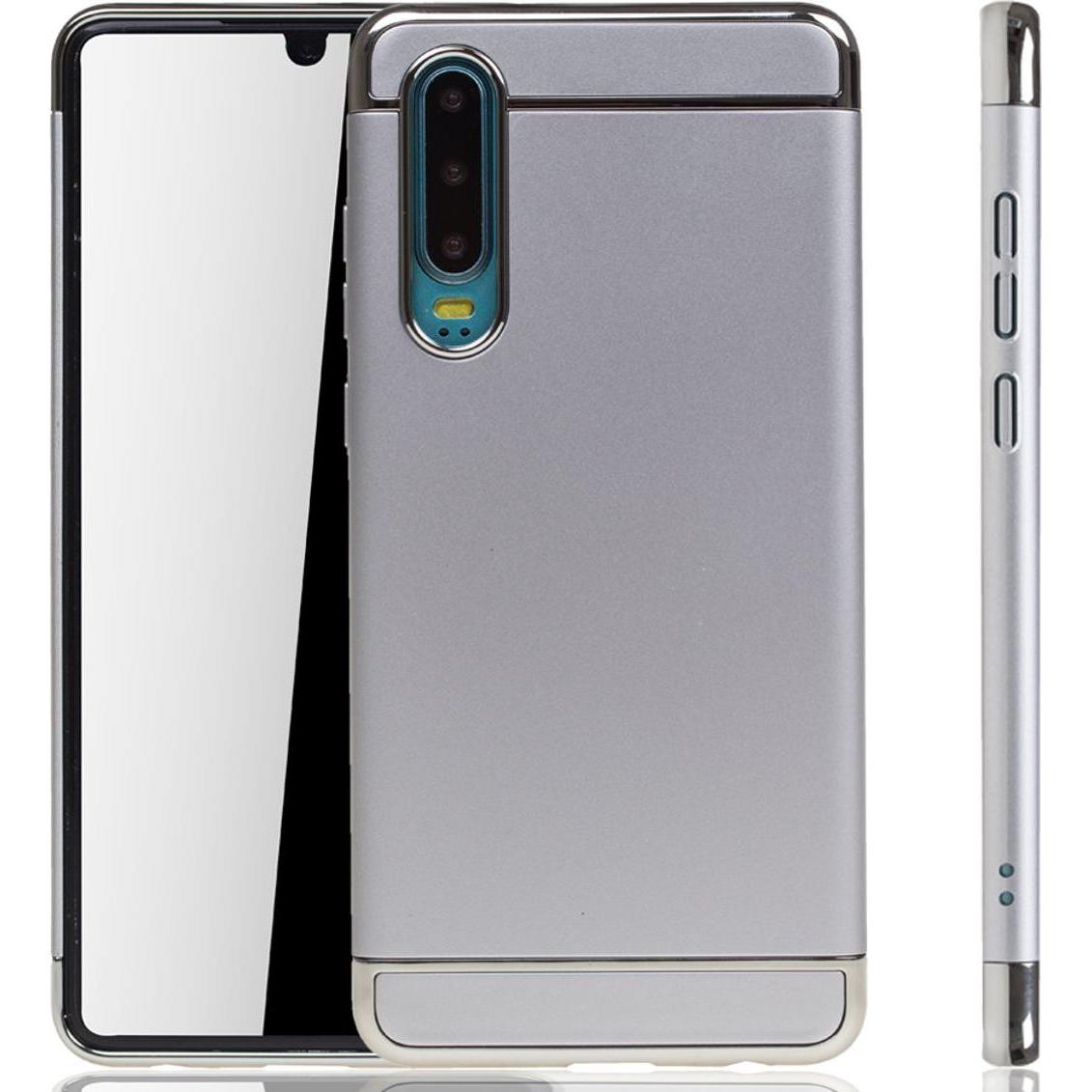 König Design Huawei P30 Hülle Case Handy Cover Schutz Tasche Schutzhülle Bumper Etuis Silber (Huawei P30), Smartphone Hü...