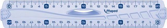 Actual product image Maped Flat ruler Geometric, 200 mm, plastic, with handle (20 cm)