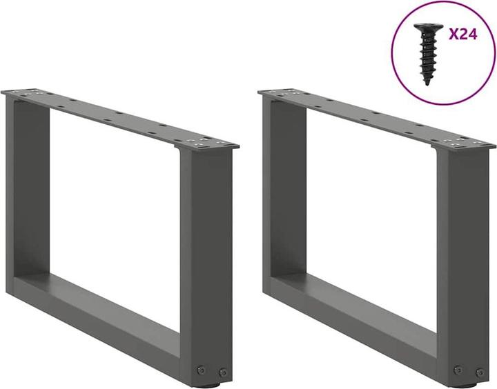 Actual product image VidaXL U-shaped coffee table legs 2 pcs. Anthracite 60x(30-31) cm steel table leg
