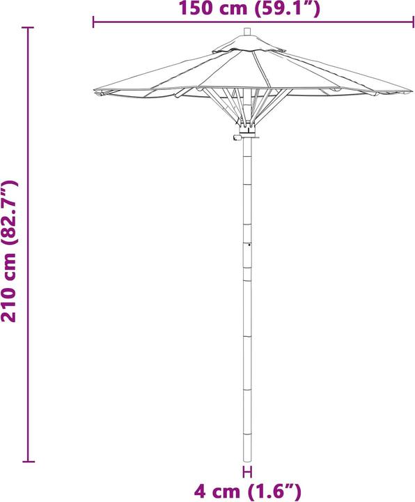 Immagine prodotto vidaXL Garten-Sonnenschirm (1.50 m)