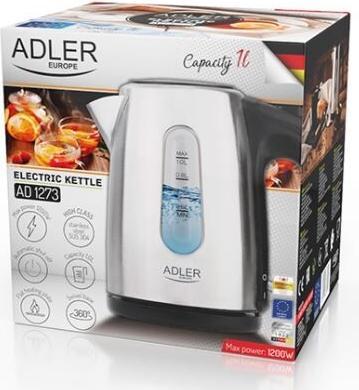 Actual product image Adler AD 1273 Wasserkocher, Haselnuss, Edelstahl (1 l)