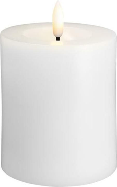 Konjac Sponge Moods & More MM LED pillar candle, Silk, Melted, Classic white, 74x100 mm