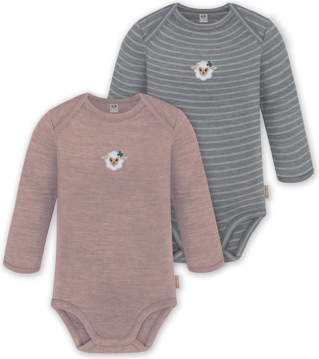Normani 2er Pack Baby Merino Body Langarm „Auckland" - 9373