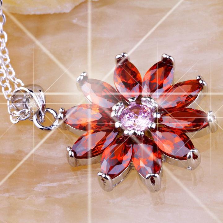 Immagine prodotto Hermex Collana / Ciondolo placcato argento di Granet - Argenteo (Lega di rame)