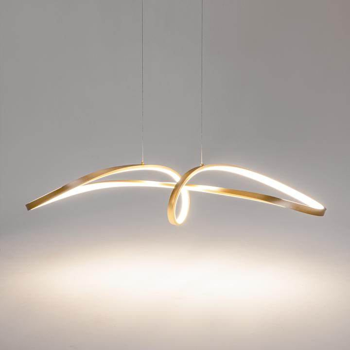 Actual product image Maytoni Curve LED pendant light, pendant light 42W gold colour 85Ra neutral white (2800 lm)