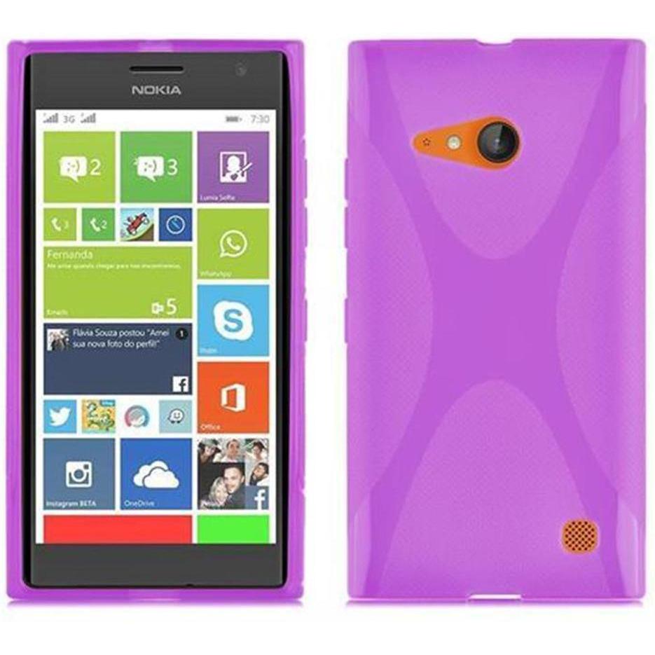 Cadorabo TPU X-Line Cover (Nokia Lumia 730), Smartphone Hülle, Violett
