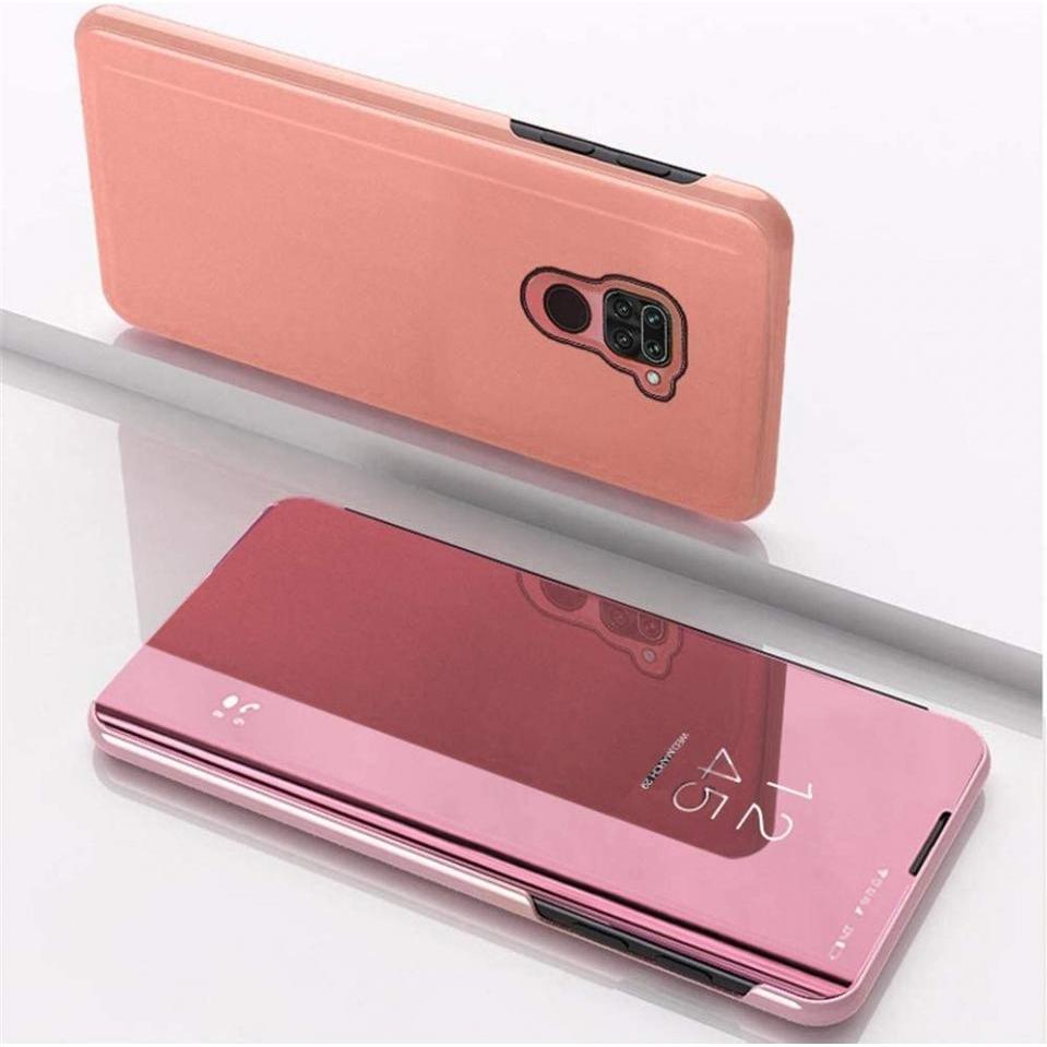 Screenguard Xiaomi Redmi Note 9 Clear View Flip Case (Xiaomi Redmi Note 9), Smartphone Hülle, Rosa