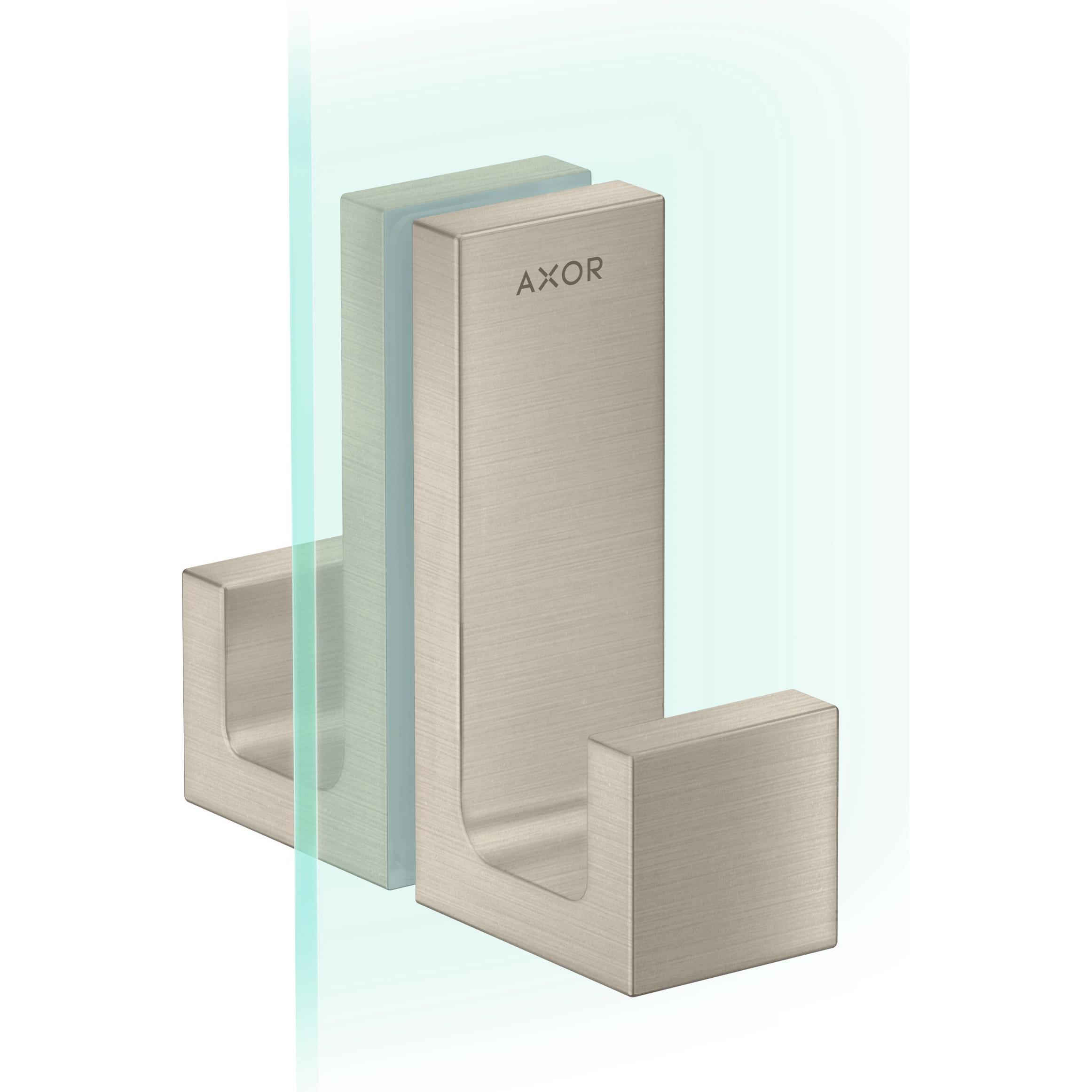 hansgrohe, Spiegel, AXOR Universal Rectangular Duschtürgriff, 6-12mm Glasdicke, Metall, 42639