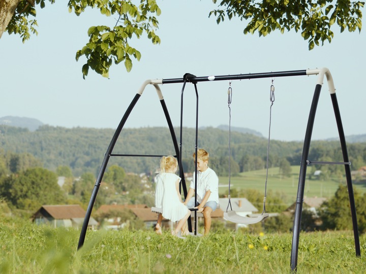 Produktbild Axi Metall-Schaukel-Set mit Ein- und Zweipersonenschaukel Anthrazit/Creme