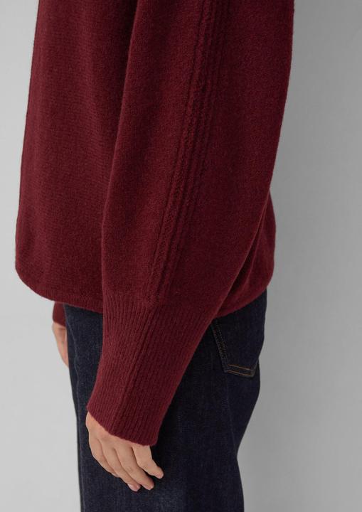 Produktbild s.Oliver Strickpullover Strickpullover mit Stehkragen und Fledermausärmeln (38)
