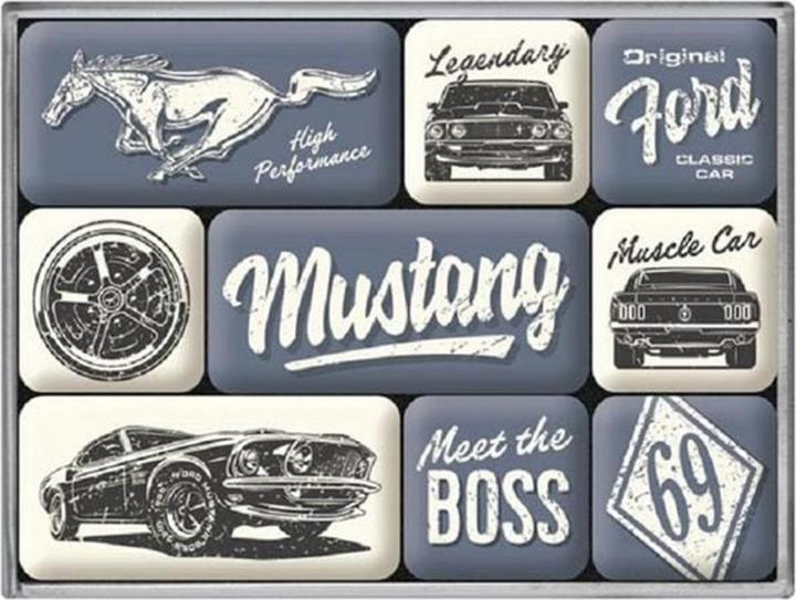 Produktbild Nostalgic-Art Merchandising Magnet-Set Ford Mustang 9 Stück, Mehrfarbig (9x)