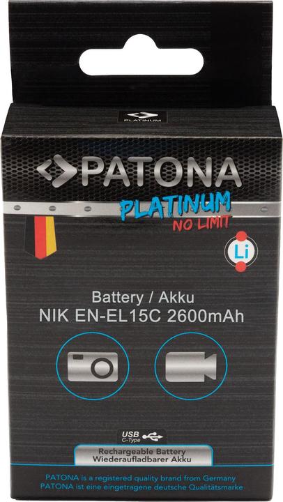 Produktbild Patona Platinum Akku Nikon ENEL15C USB-C (Kamera Akku)