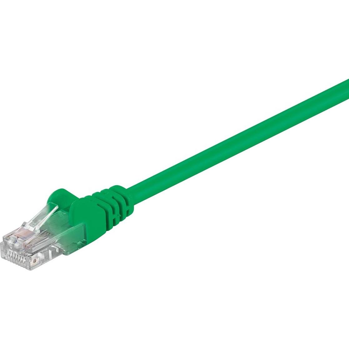 Goobay CAT 5e Patchkabel, U/UTP, Grün, 7.5 m (U/UTP, CAT5e, 7.50 m), Netzwerkkabel